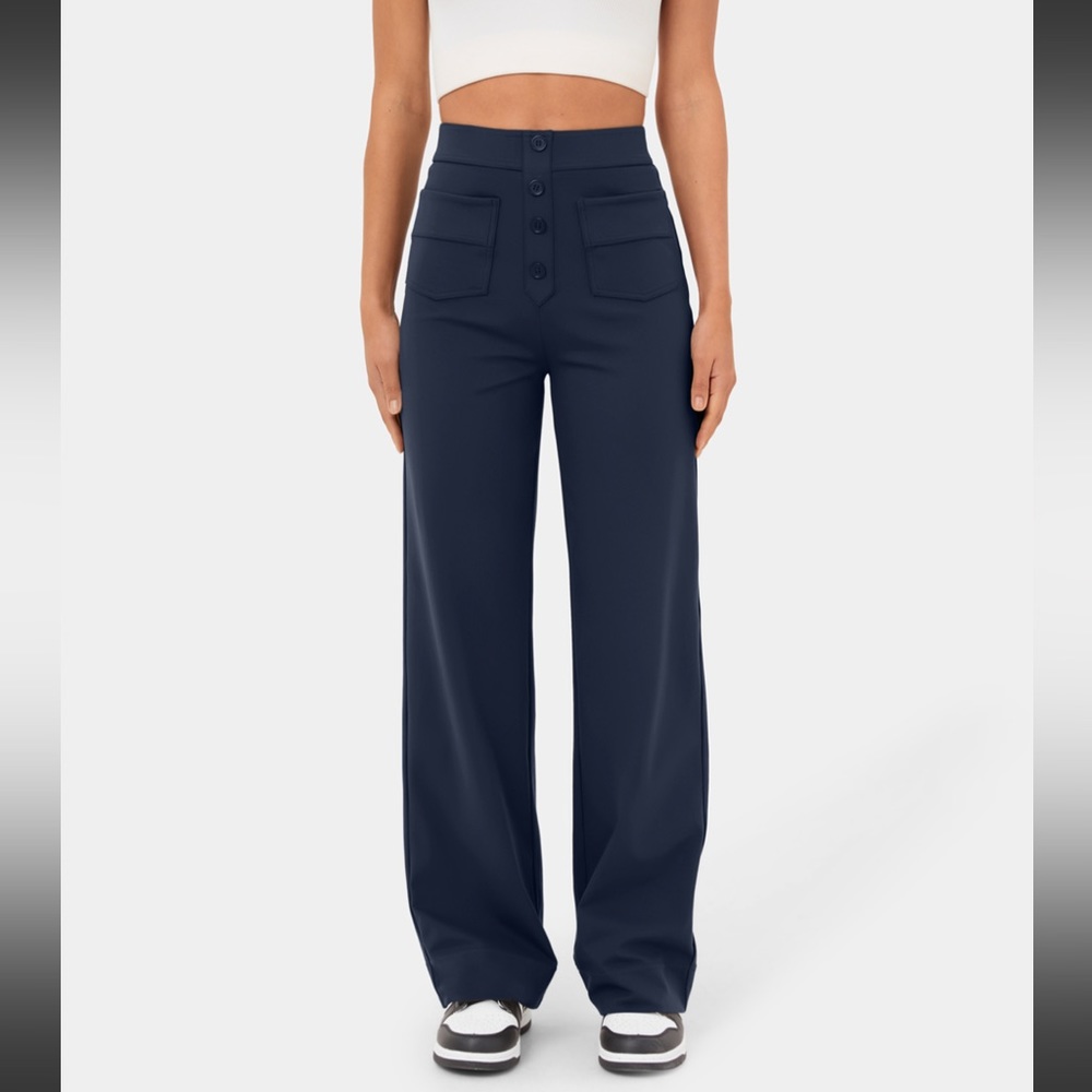 HALARA Straight Leg Casual Pants, Size Petite Large